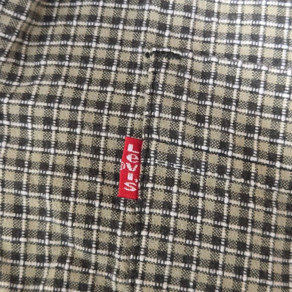 Levis Dry Goods Kids‎ Boys Medium Green Plaid Long Sleeve Button Down Shirt